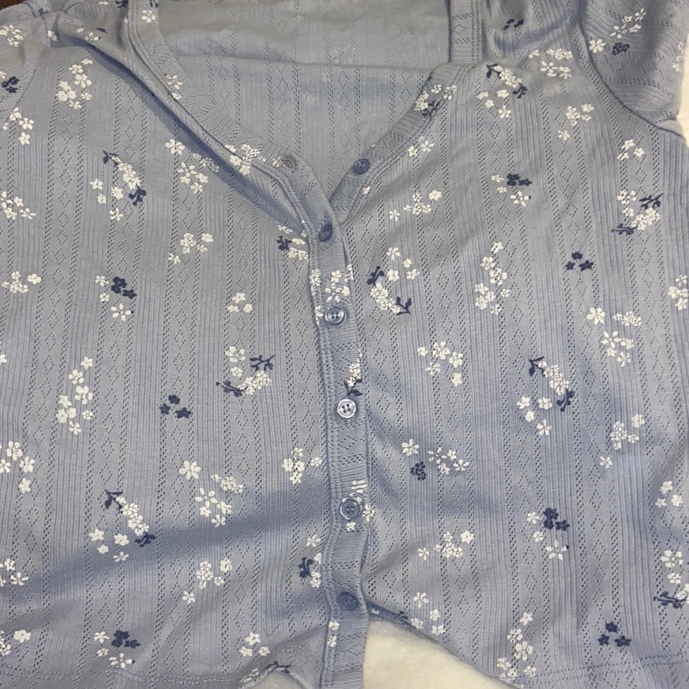 Blue floral cardigan